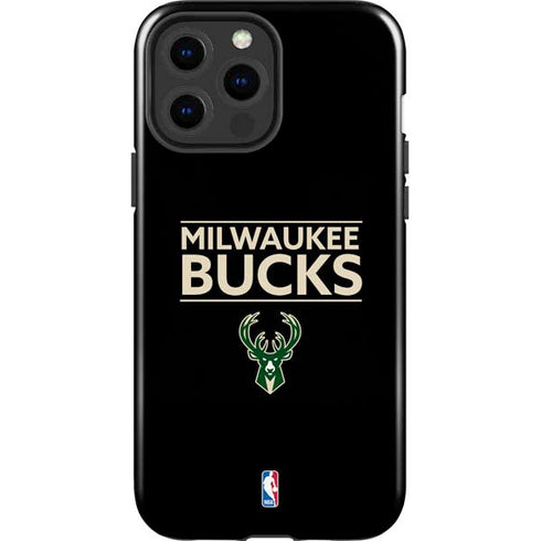 NBA Milwaukee Bucks Standard - Black iPhone 15 Pro Max Impact Case